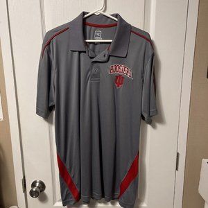pro edge indiana hoosiers polo mens large gray K216